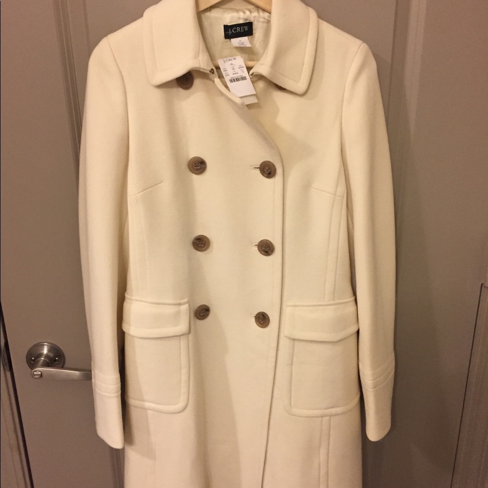 winter white belted coat from JCrew  - size 2T